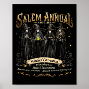 Hexen Convention Halloween Vintag Girls Salem A Poster