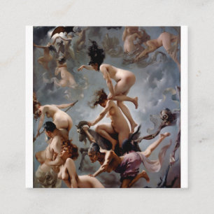 Hexen, die zum Sabbat gehen - Luis Ricardo Falero Quadratische Visitenkarte