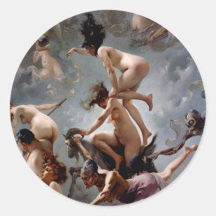 Hexen, die zum Sabbat gehen - Luis Ricardo Falero Runder Aufkleber