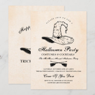 Hexen-Einladung zur Vintage-Halloween-Party Einladung