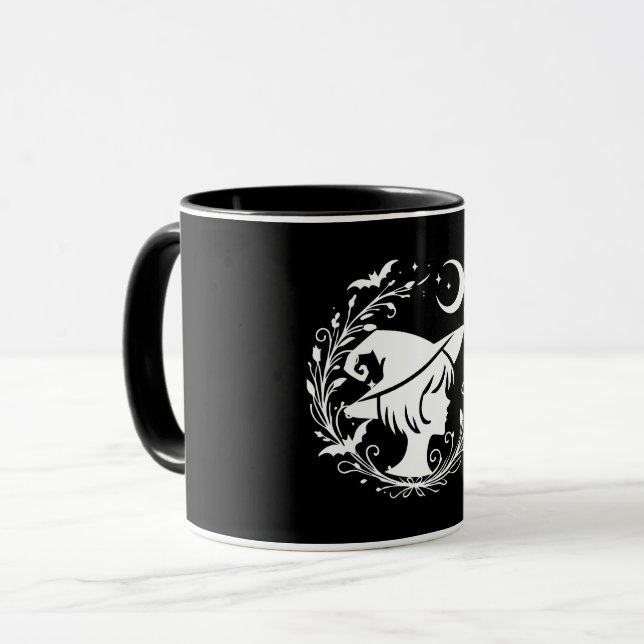 Hexen-Elfen-Wicca-Magie-Hexen-Halloween Tasse (Vorderseite Links)