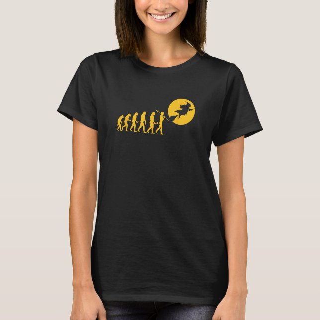Hexen-Evolution der Frau des Mannes T-Shirt (Vorderseite)