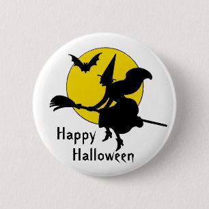Hexen fahren glücklich Halloween Button