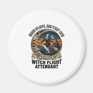 Hexen-Flugbegleiterin Halloween-Besen brach Design Magnet