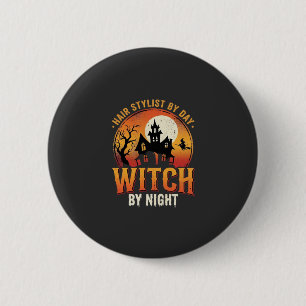 Hexen-Friseur Halloween Vintage Design_1 Button