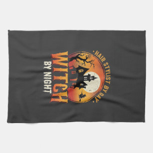 Hexen-Friseur Halloween Vintage Design_1 Geschirrtuch