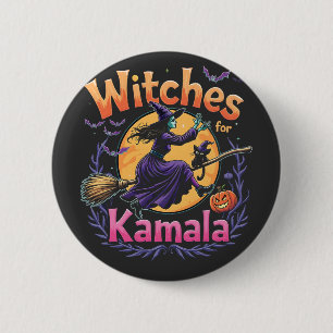 Hexen für Kamala Childless Cat Halloween Button