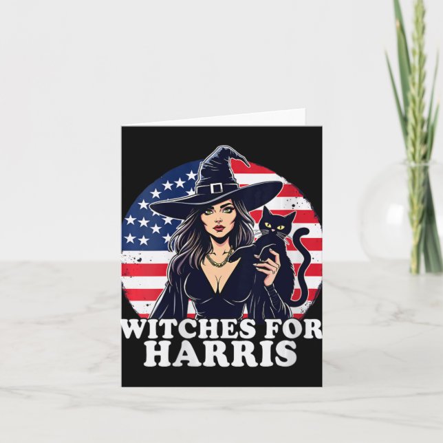 Hexen für Kamala Harris Halloween-Polit Karte (Vorderseite)