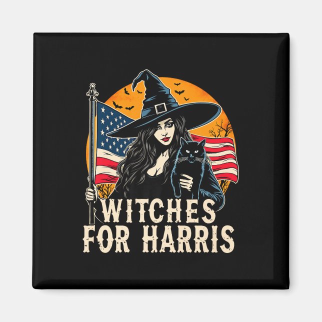 Hexen für Kamala Harris Halloween Politische Elek Magnet (Vorne)