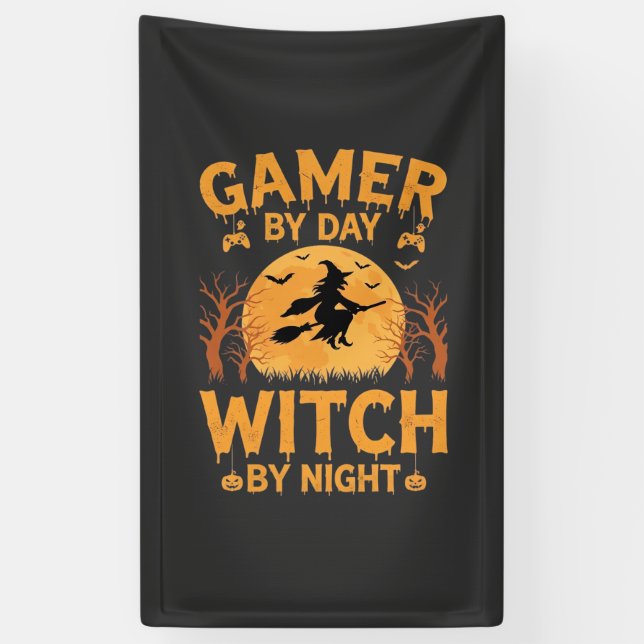 Hexen-Gamer-Halloween-Gaming-Design Banner (Vertikal)