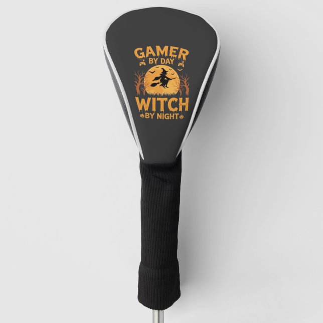 Hexen-Gamer Halloween-Gaming-Design Golf Headcover (Vorderseite)
