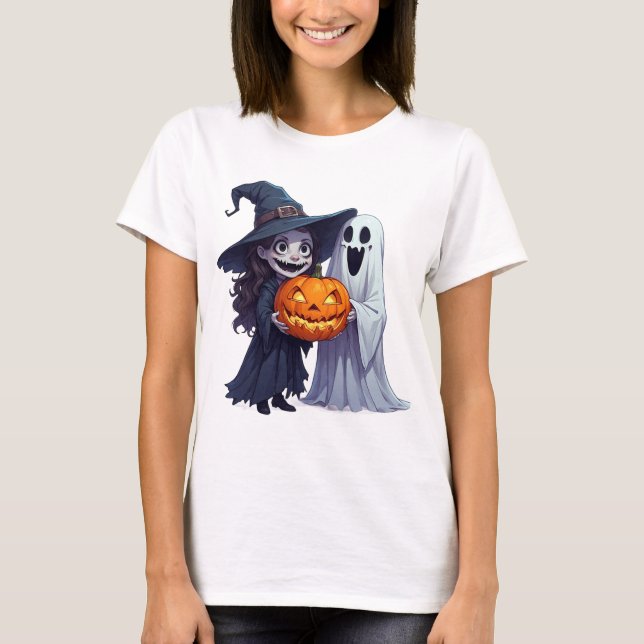 Hexen-Geist-Kürbisfeld Halloween 🎃 T-Shirt (Vorderseite)