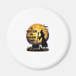 Hexen-Gute-Zeit-Halloween-Mond-Kessel_1 Magnet
