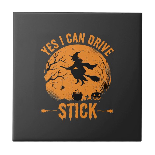 Hexen Halloween Aufkleber Grafik_1 Fliese (Vorderseite)