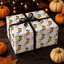 Hexen-Halloween-Geschenkpapier mit Fledermäusen un