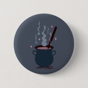 Hexen-Halloween-Kessel Button