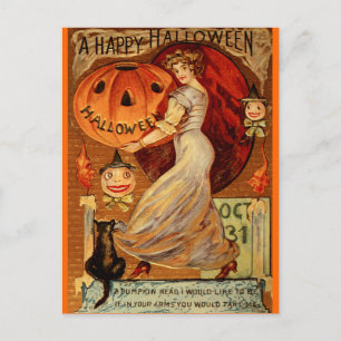 Hexen, Halloween, Magie, Spooky, Niedlich Postkarte