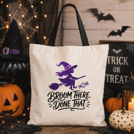 Hexen-Halloween mit 'Broom There Done That' Tragetasche