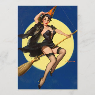 Hexen-Halloween-Pin-Up-Girl Karte