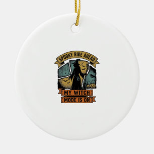 Hexen-Halloween-Shirt Lustiges Vintage-Hexen-Desig Keramik Ornament