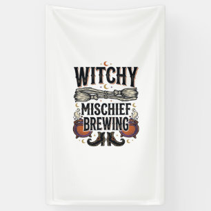 Hexen Halloween-Shirt mit Besen und Kesseln_1 Banner