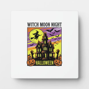 Hexen-Halloween-Shirt Vintage Spukhaus Nacht_ Fotoplatte