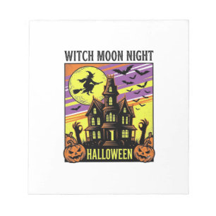 Hexen-Halloween-Shirt Vintage Spukhaus Nacht_ Notizblock