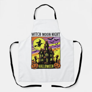 Hexen-Halloween-Shirt Vintage Spukhaus Nacht_ Schürze