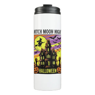 Hexen-Halloween-Shirt Vintage Spukhaus Nacht_ Thermosbecher