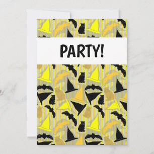 Hexen-Halloween-Streifen-Einladung Einladung