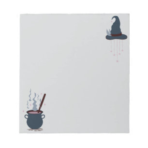 Hexen-Halloween - Zauberhut & Kessel Notizblock