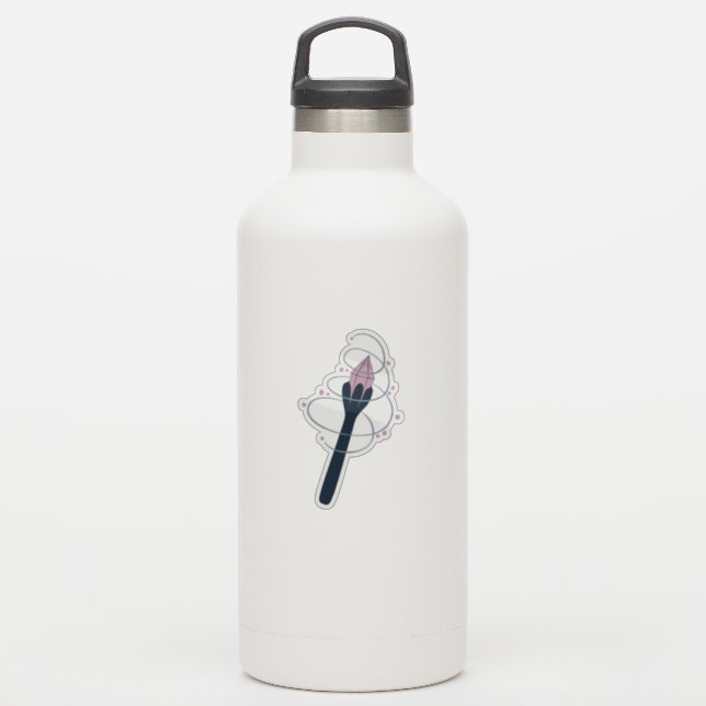Hexen-Halloween-Zauberstab Aufkleber (Wassserflasche)