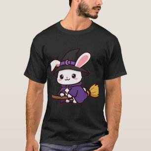 Hexen-Hasen-Besen-Halloween-T-Shirt T-Shirt