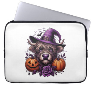 Hexen-Hochland-Halloween-Kuh Laptopschutzhülle
