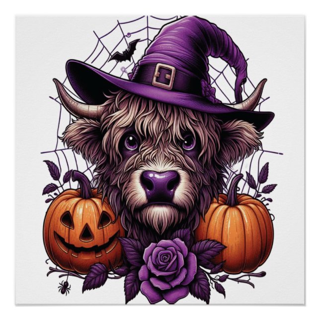 Hexen-Hochland-Halloween-Kuh Poster (Vorderseite)