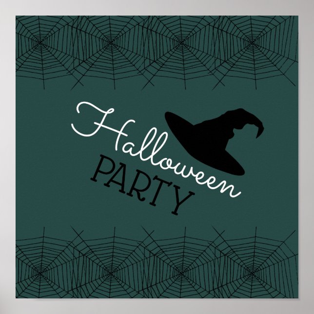 Hexen, Hut und Web, Halloween-Party Poster (Vorne)