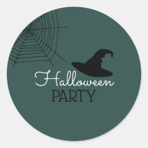 Hexen, Hut und Web, Halloween-Party Runder Aufkleber