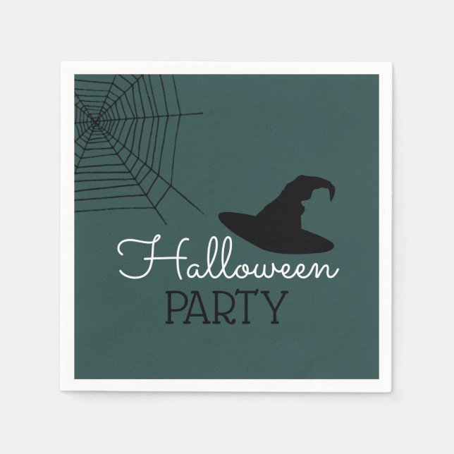 Hexen, Hut und Web, Halloween-Party Serviette (Vorderseite)