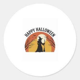 Hexen im Vintage-Look Happy Halloween-Shirt-Design Runder Aufkleber