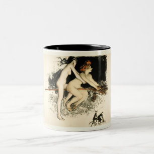 Hexen, Jean Veber, Halloween, Männer und Frauen Zweifarbige Tasse