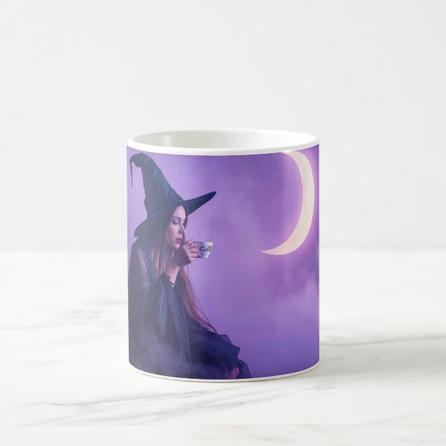 Hexen-Kaffeetasse | Mondlicht-Halloween-Tasse Kaffeetasse (Mittel)