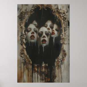 Hexen Kunstwerk Gothic Ölgemälde, Dunkel Poster