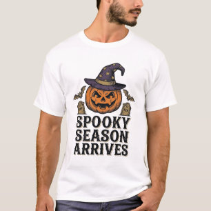 Hexen-Kürbis-Halloween-Vintage-Gravur-Shirt De T-Shirt