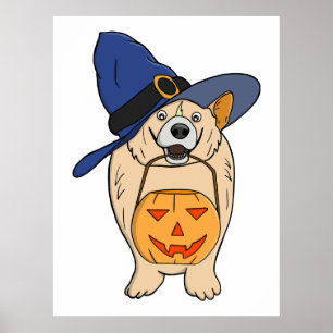 Hexen-Kürbis-Hund Poster