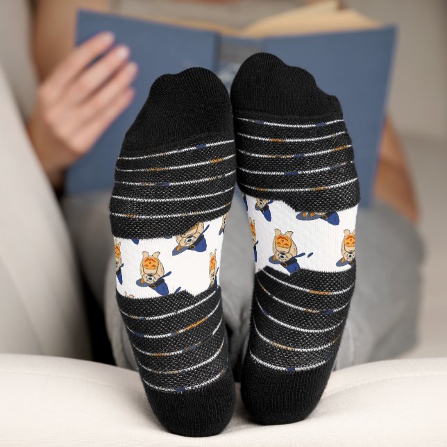 Hexen-Kürbis-Hund Socken (Unterseite)