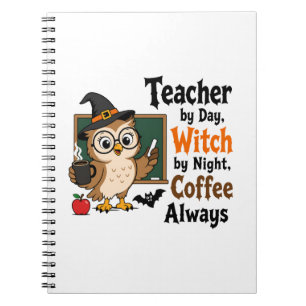 Hexen-Lehrerin Halloween Kaffee Lustiger Lehrer Notizblock