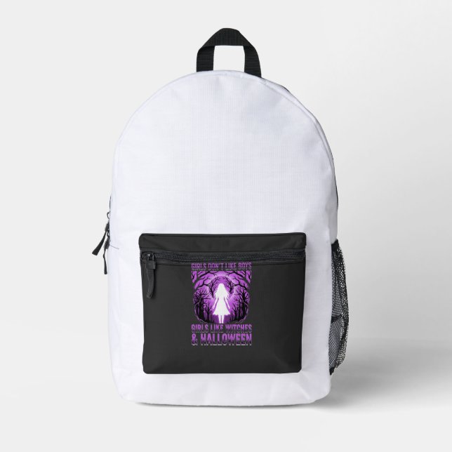 Hexen-Mädchen Halloween-Design Bedruckter Rucksack (Vorderseite)