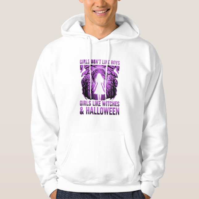 Hexen-Mädchen Halloween-Design Hoodie (Vorderseite)