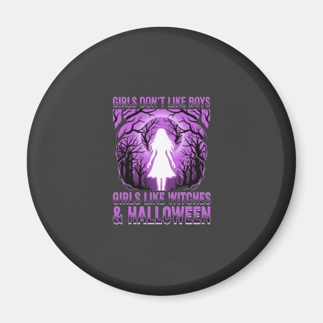 Hexen-Mädchen Halloween-Design Magnet (Vorne)