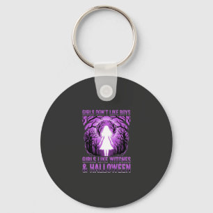 Hexen-Mädchen Halloween-Design Schlüsselanhänger